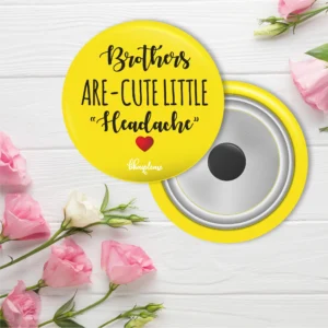Home brothers are cute little headache round fridge magnet