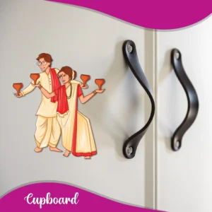 Home bengali couple fridge magnet | cute cultural couple gift
