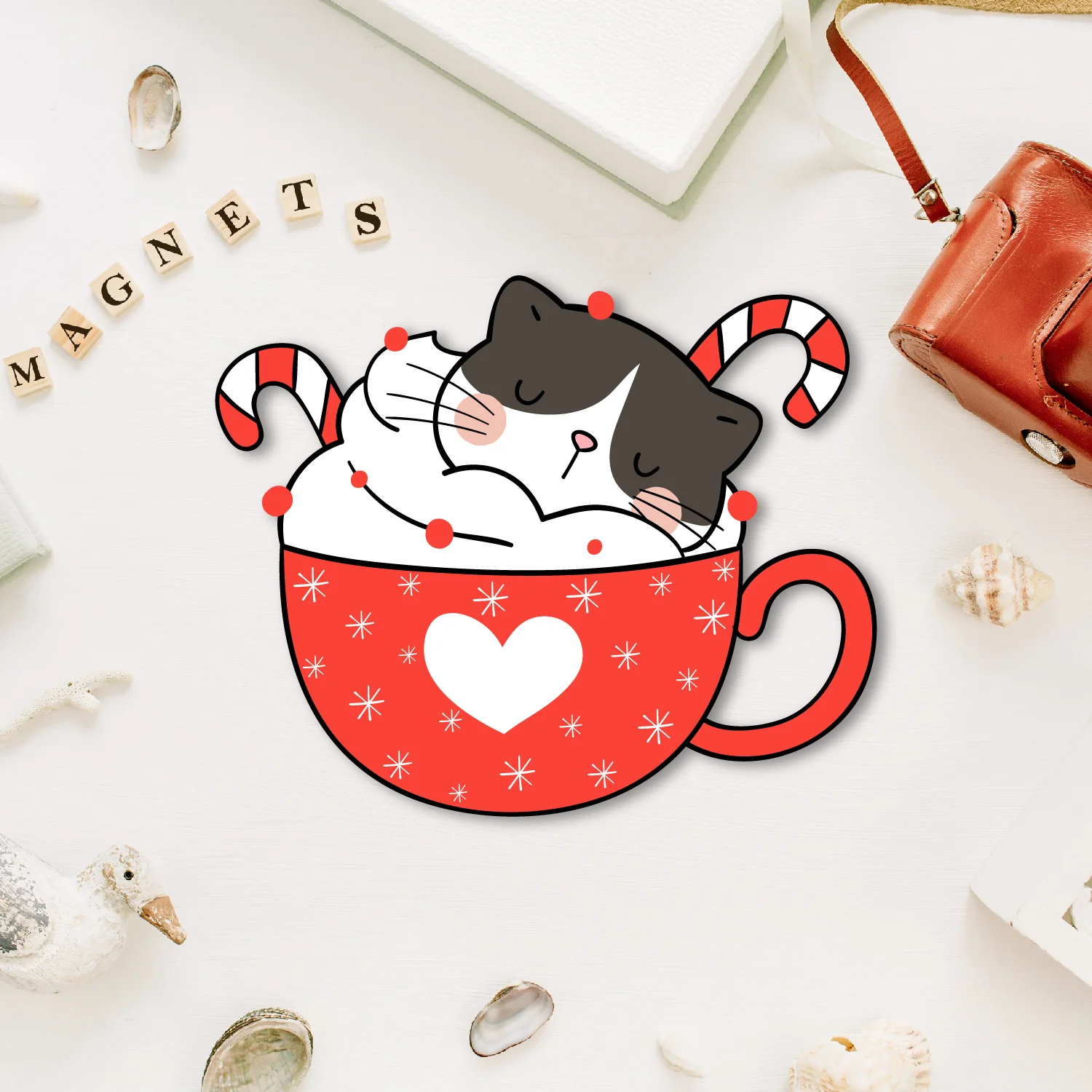 cat in cup wooden fridge magnet cat in cup wooden fridge magnet