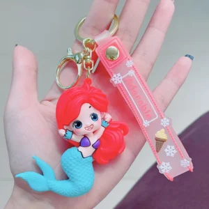 adorable 3d silicon keychain with bagcharm and strap (select from dropdown)