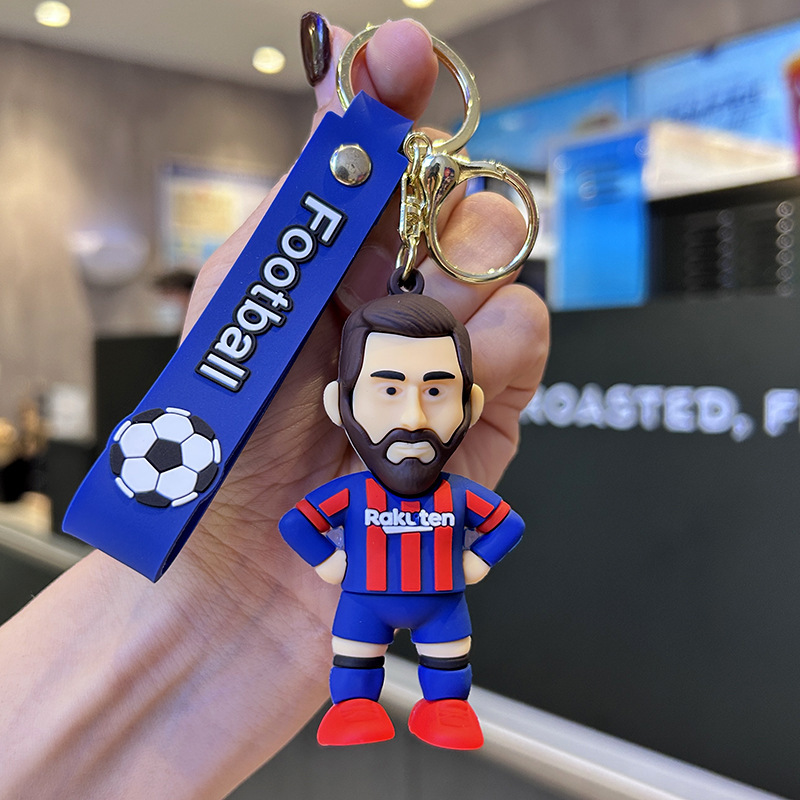 messi silicon keychain with bagcharm and strap messi silicon keychain with bagcharm and strap