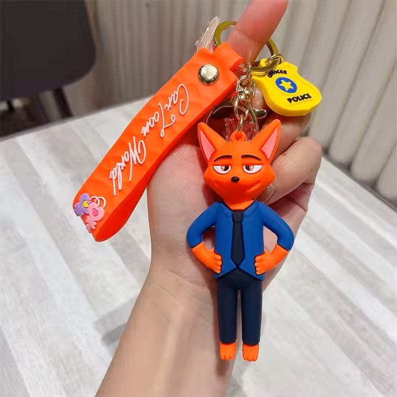 zootopia silicon keychain with bagcharm and strap zootopia silicon keychain with bagcharm and strap