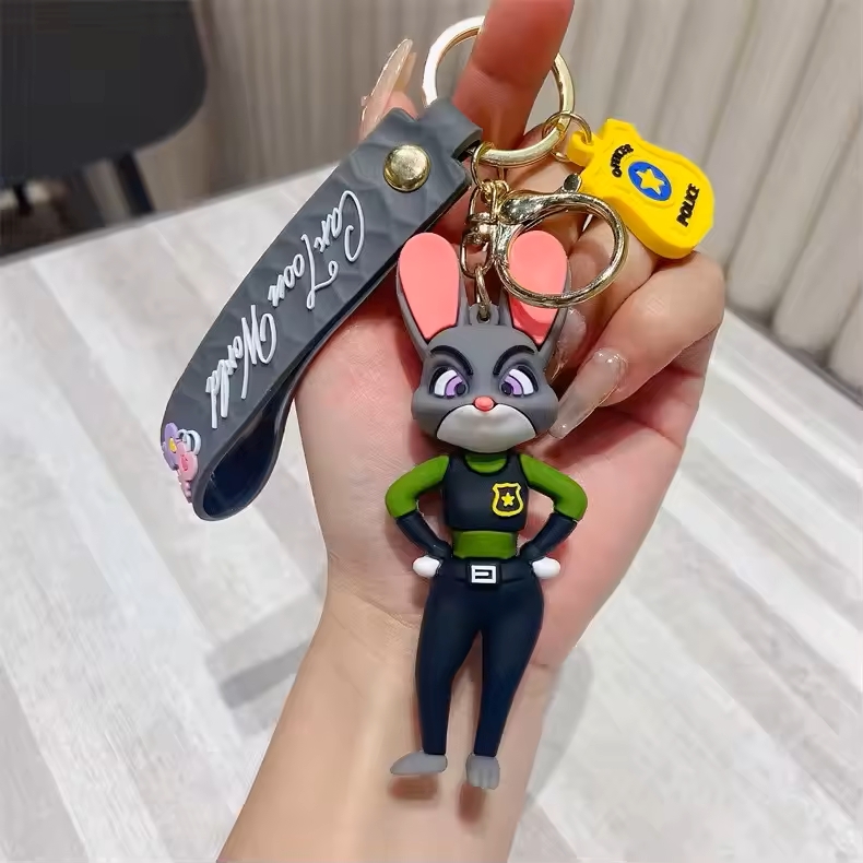 zootopia silicon keychain with bagcharm and strap zootopia silicon keychain with bagcharm and strap