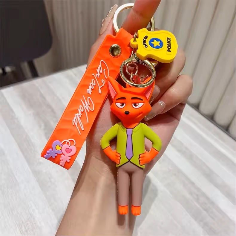zootopia silicon keychain with bagcharm and strap zootopia silicon keychain with bagcharm and strap