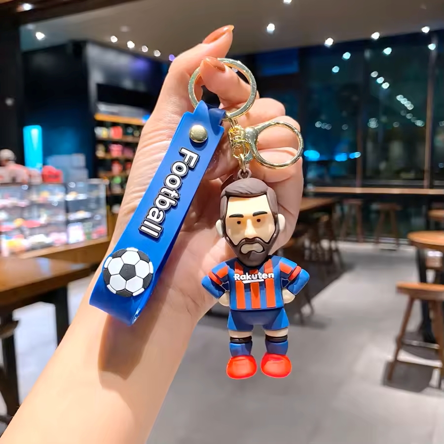 messi silicon keychain with bagcharm and strap messi silicon keychain with bagcharm and strap