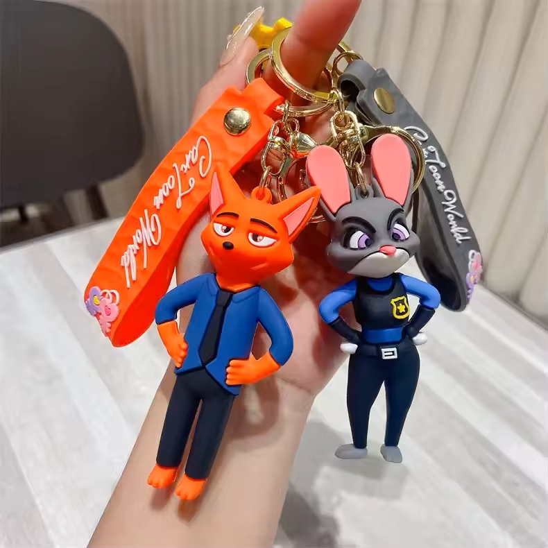 zootopia silicon keychain with bagcharm and strap zootopia silicon keychain with bagcharm and strap