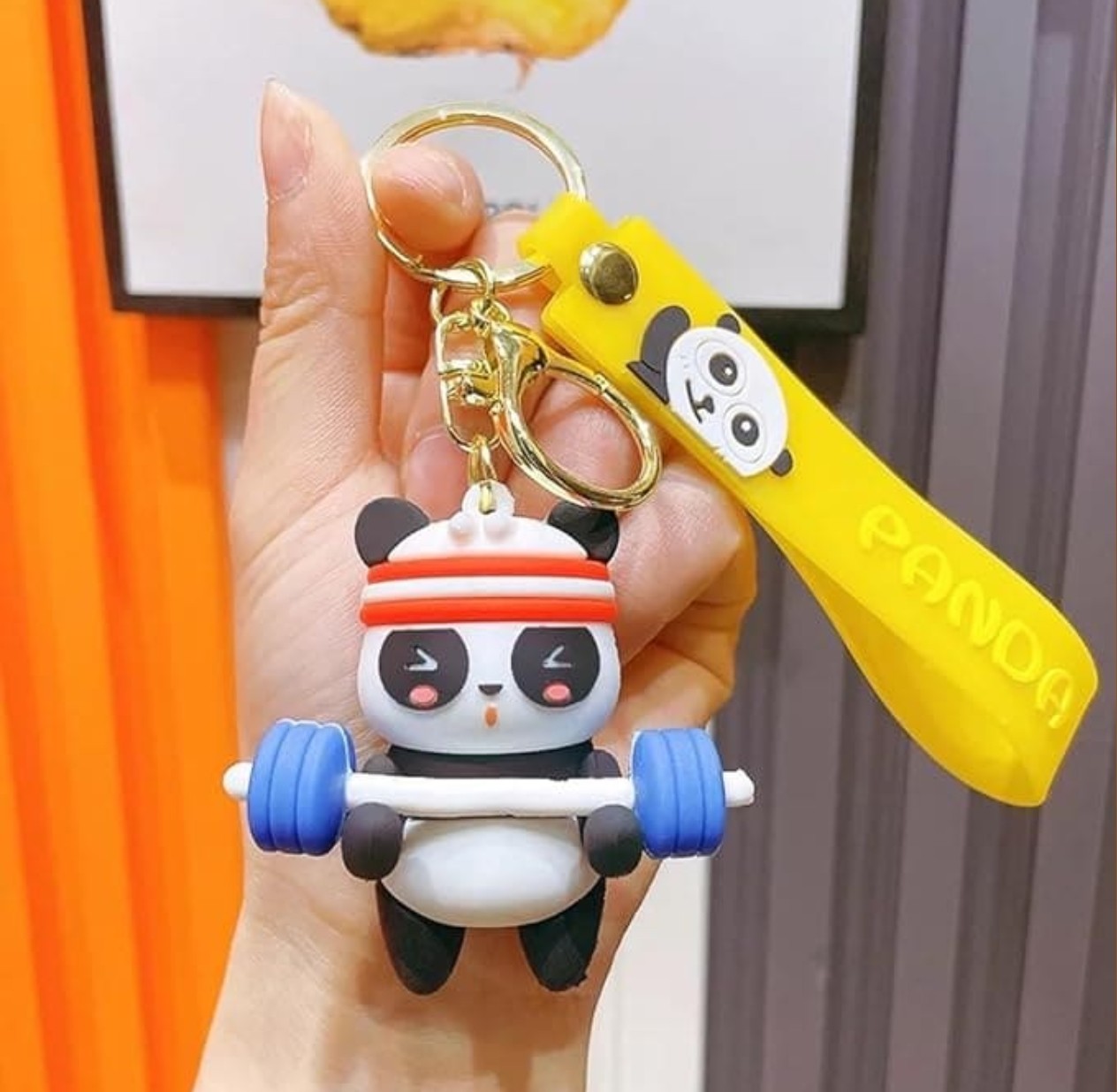 panda 3d keychain with bagcharm and strap panda 3d keychain with bagcharm and strap