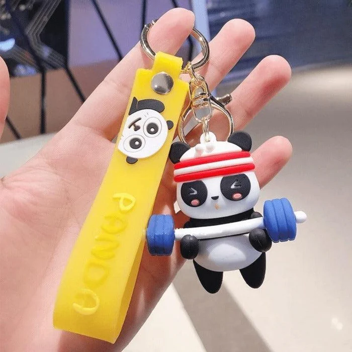 panda 3d keychain with bagcharm and strap panda 3d keychain with bagcharm and strap